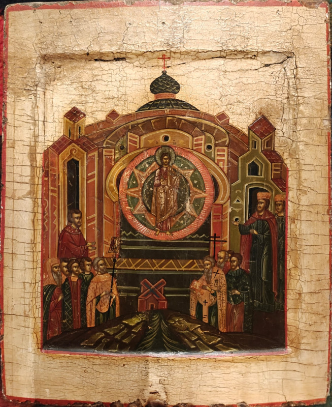 Antique 17c Russian icon of Christ in Strength (5215)
