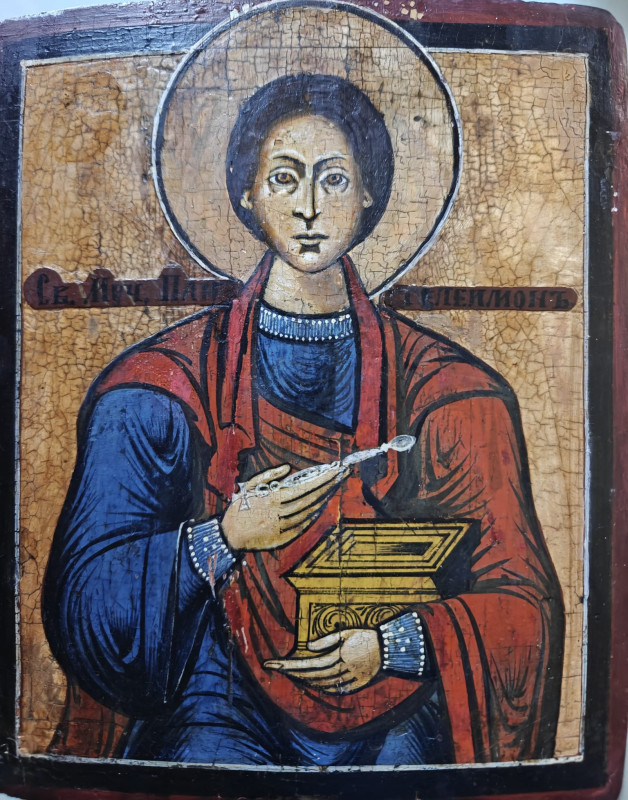 Antique 19c Russian Icon of Pantaleon (5725)