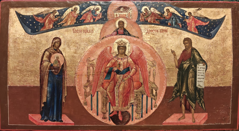Antique 18c Russian icon of Sofia the Wisdom of God (7550)