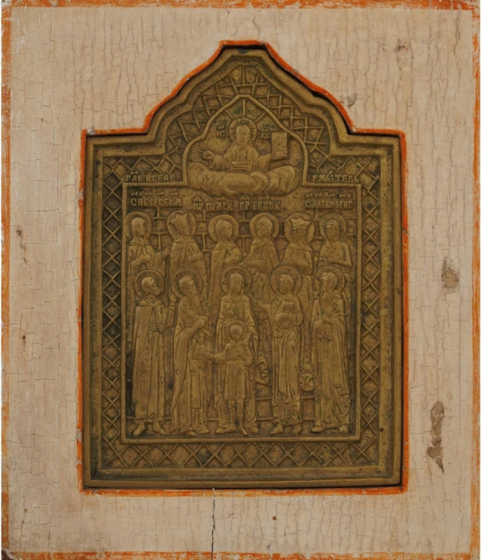 Antique 18c Russian icon of the Selected Saints (7220)