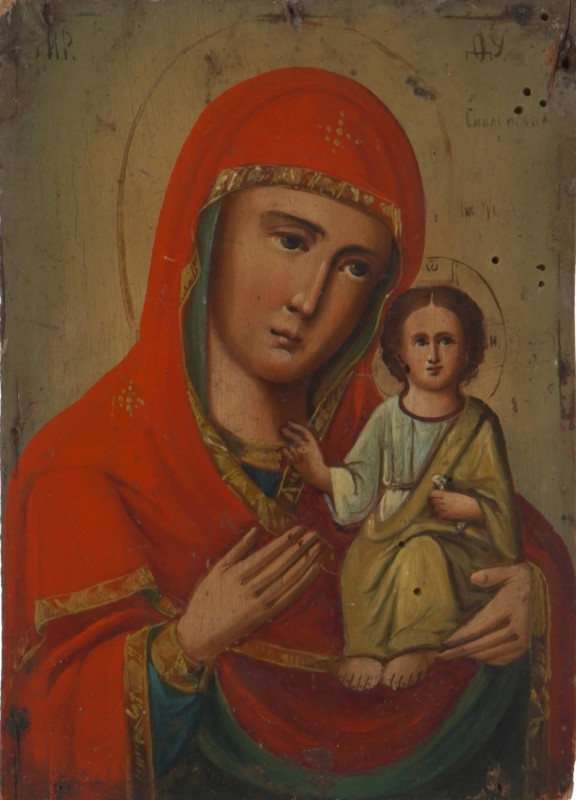 Antique 19c Russian icon of Kazan (5330)