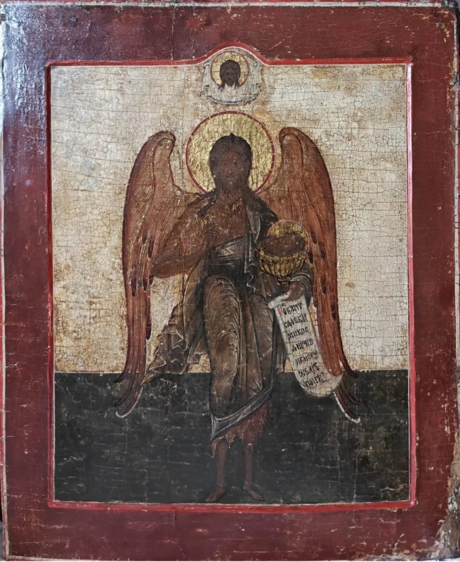 Antique 17c Russian icon of John the Baptist (58142)