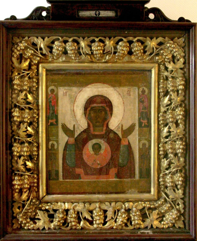 Antique 17c Monumental Russian icon of the Sign (8191)
