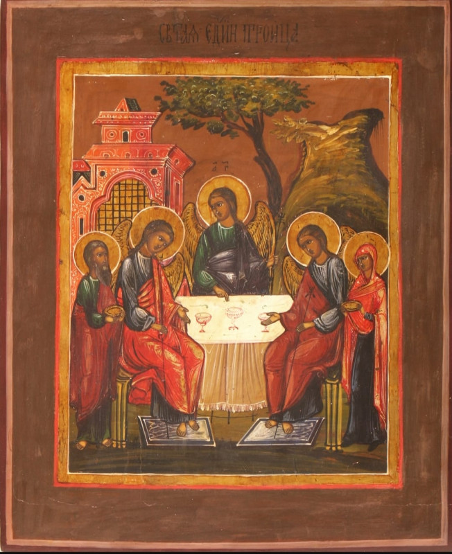 Antique Russian 19c Icon of the Trinity (3649)