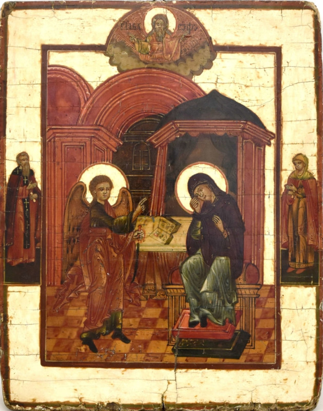 Antique 18c Russian icon of the Annunciation (1279)