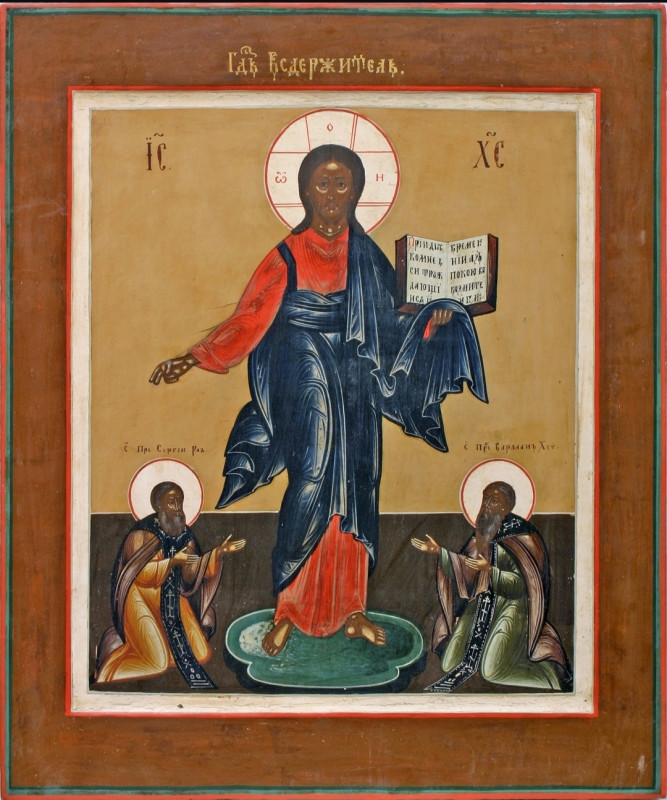 Antique 19c Russian icon of Christ Smolenskiy (3799)