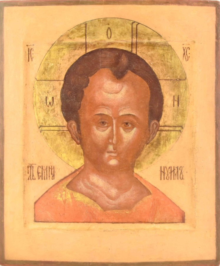 Antique 19c Russian Icon of The Christ Emmanuel (14191)
