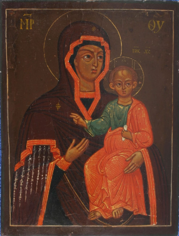 Antique 19c Russian icon of Smolensk (2506)