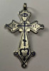 Antique 19c 84 Silver Color Enamel Russian Cross
