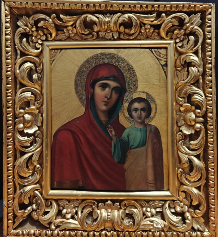Antique Monumental 19c Russian icon of Kazan (5577)