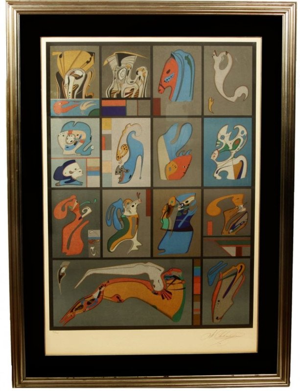 Mihail Chemiakin large lithograph "Fall of the Ikarus Signed (0116)