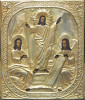 Antique 19c Russian icon of Christ Resurrection (4508)
