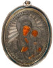 Antique 19c 84 Silver Russian icon Pendant of Kazan