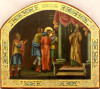 Antique 19c Russian icon of Christ in front of Pilatus (9516)