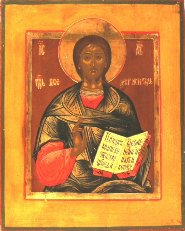 Antique 19c Russian icon of Christ (49986)