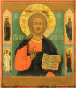 Antique 19c Russian icon of Christ & Saints (8780)