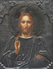 Antique 19c 84 Silver Russian icon of Christ (44792)