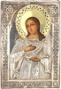 Antique 19c 84 Silver Russian Icon Of St Barbara (12613)