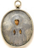 Antique 19c 84 Silver Russian icon Pendant of St Eugenia (12545)