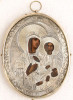 Antique 19c 84 Silver Russian icon of Tikhvin (12593)
