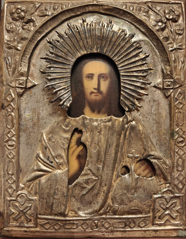 Antique 19c Russian icon of Christ (1141)