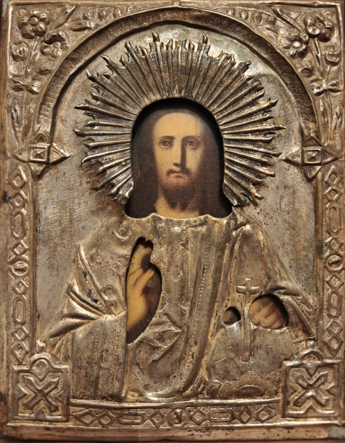 Antique 19c Russian icon of Christ (1141)