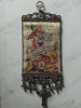 Vintage Greek Tapestry Icon of St George on gold