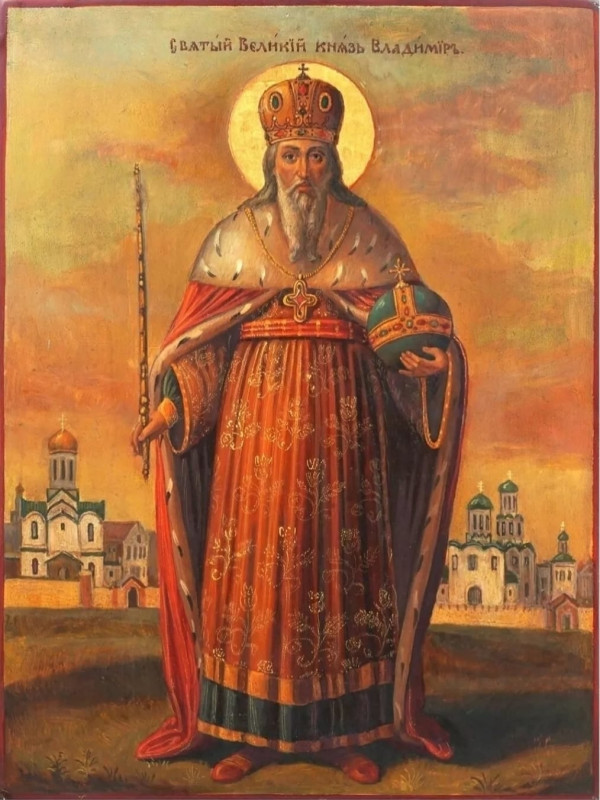 Antique  Russian icon of Vladimir