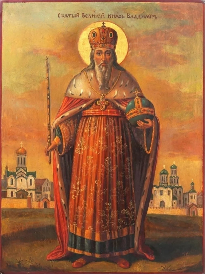 Antique  Russian icon of Vladimir