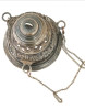Antique 19c Russian 84 Silver Lampada with chain