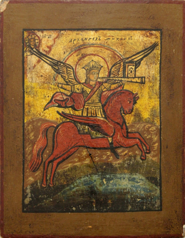 Antique 19c Russian icon of St.Mihail (Michael)(1149)