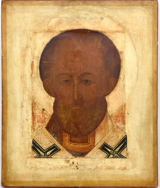 Antique 16c Russian icon of St Nicholas (12662)