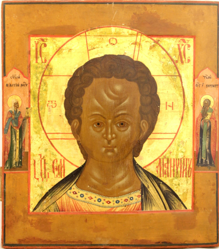 Antique 18c Russian icon of Christ Emmanuel (9107)