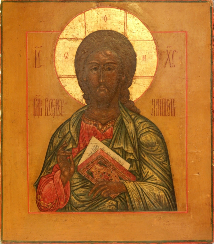 Antique 18c Russian icon of Christ (6340)