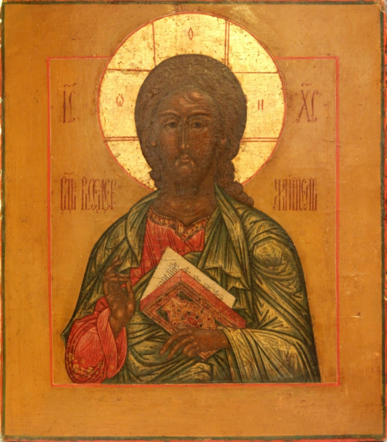 Antique 18c Russian icon of Christ (6340)