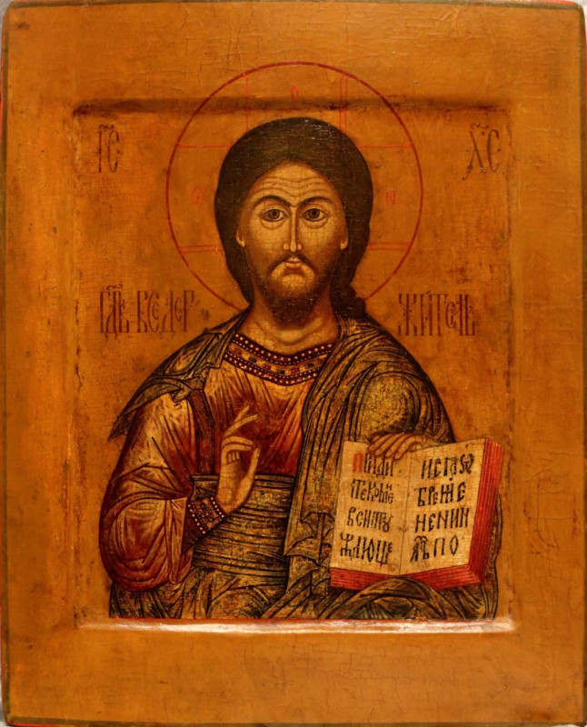 Antique 18c Russian icon of Christ (5396)