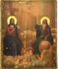 Antique 19c 84 Silver Russian icon of the New Testament Trinity (11737)