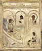 Antique 19c 84 Silver Russian icon of the Birth of Mother of God (11566)