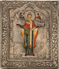Antique 19c 84 Silver Russian icon of St Nicholas of Mozhaisk (10048)