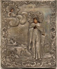 Antique 19c 84 Silver Russian icon of St Konstantin (3902)