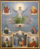 Antique 19c Russian Icon of New Testament Trinity Mt Athos (14353)