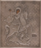 Antique 19c 84 Silver Russian icon of St George (3643)