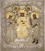 Antique 19c 84 Silver Russian icon of Deesis (14360)
