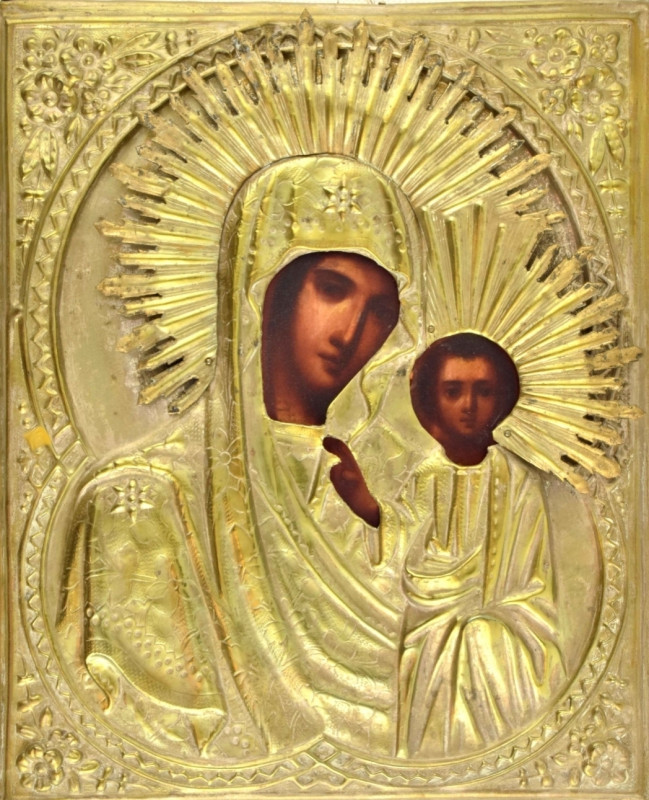 Antique 19c Russian Icon of Kazan (13710)
