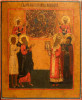 Antique 18c Russian icon of the Veneration of the Burning Bush (6369)