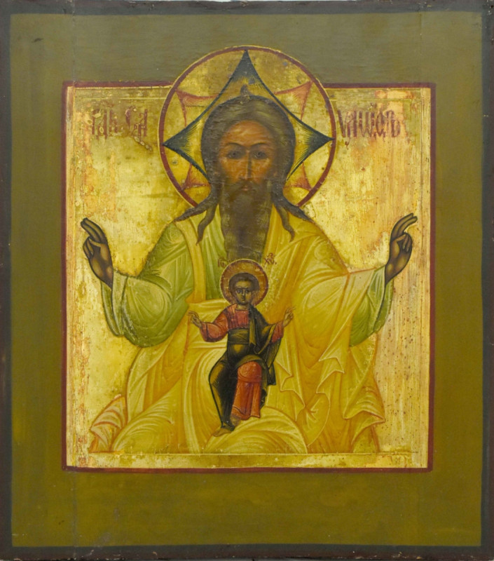 Antique 19c Russian Icon of the Father God Sabaoth (14497)