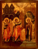 Antique 18c Russian icon of the Annunciation (9786)