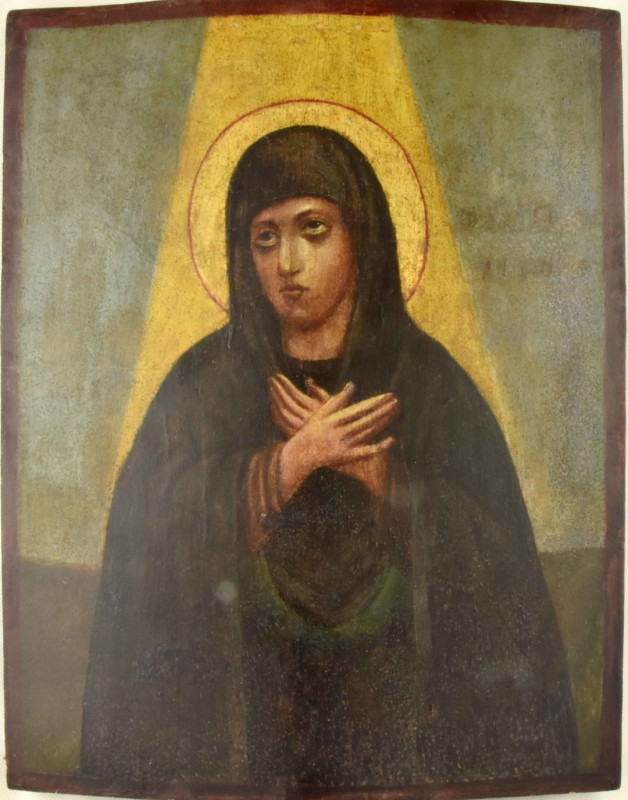 Antique 19c Russian Icon of St Mary Magdalena (13642)