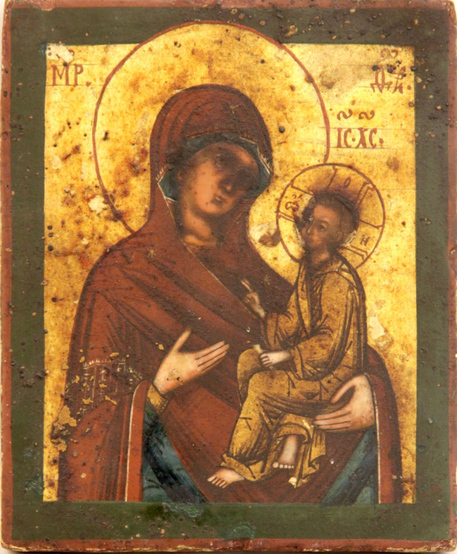 Antique 19c Russian Icon of Tikhvin (9134)