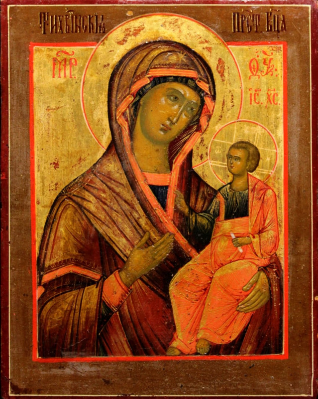 Antique 19c Russian Icon of Tikhvin (6527)